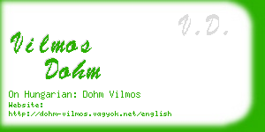 vilmos dohm business card